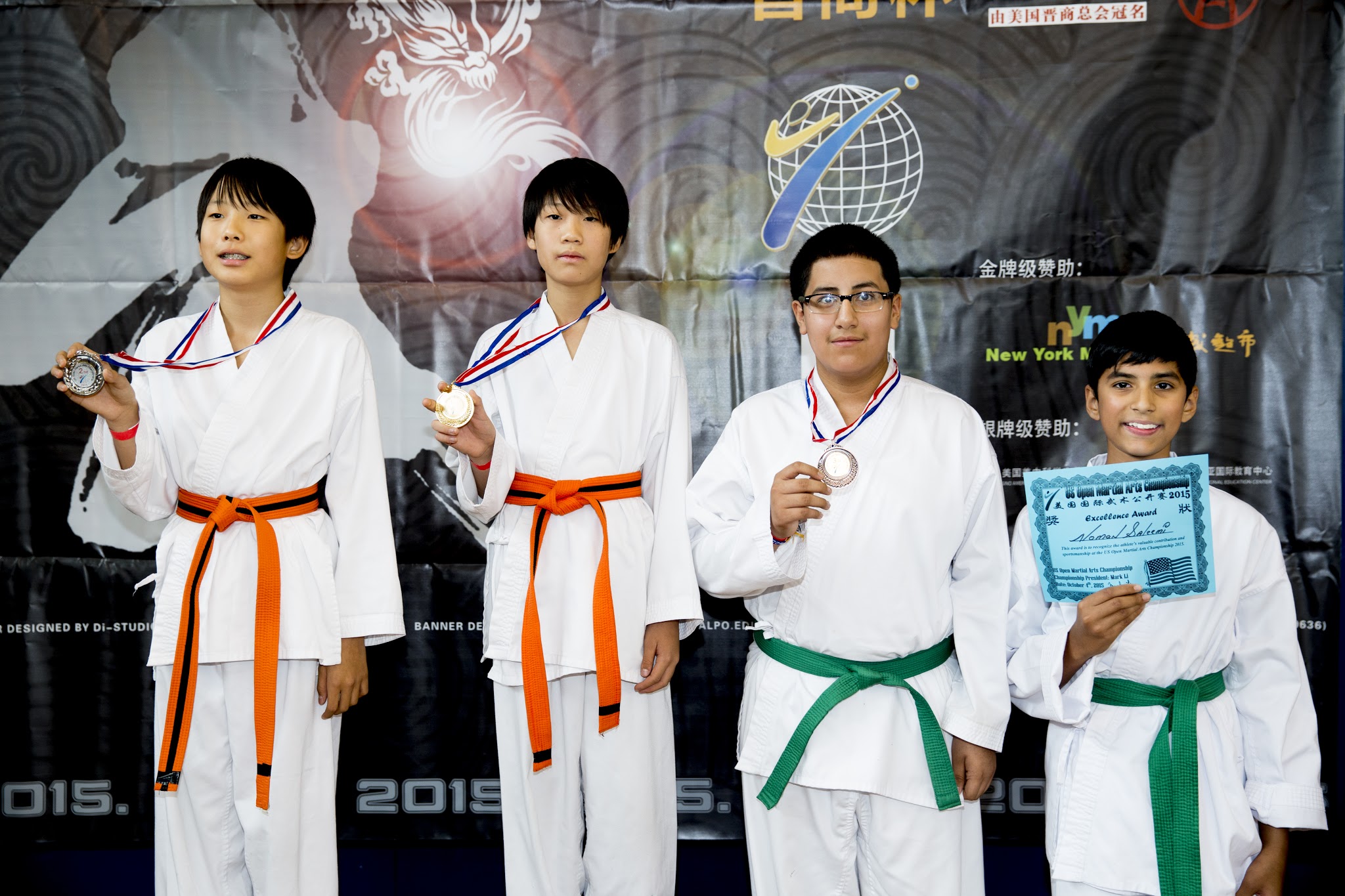 Medal award 2015 photos at the US Open Martial Arts Championship organized by the WFMAF.